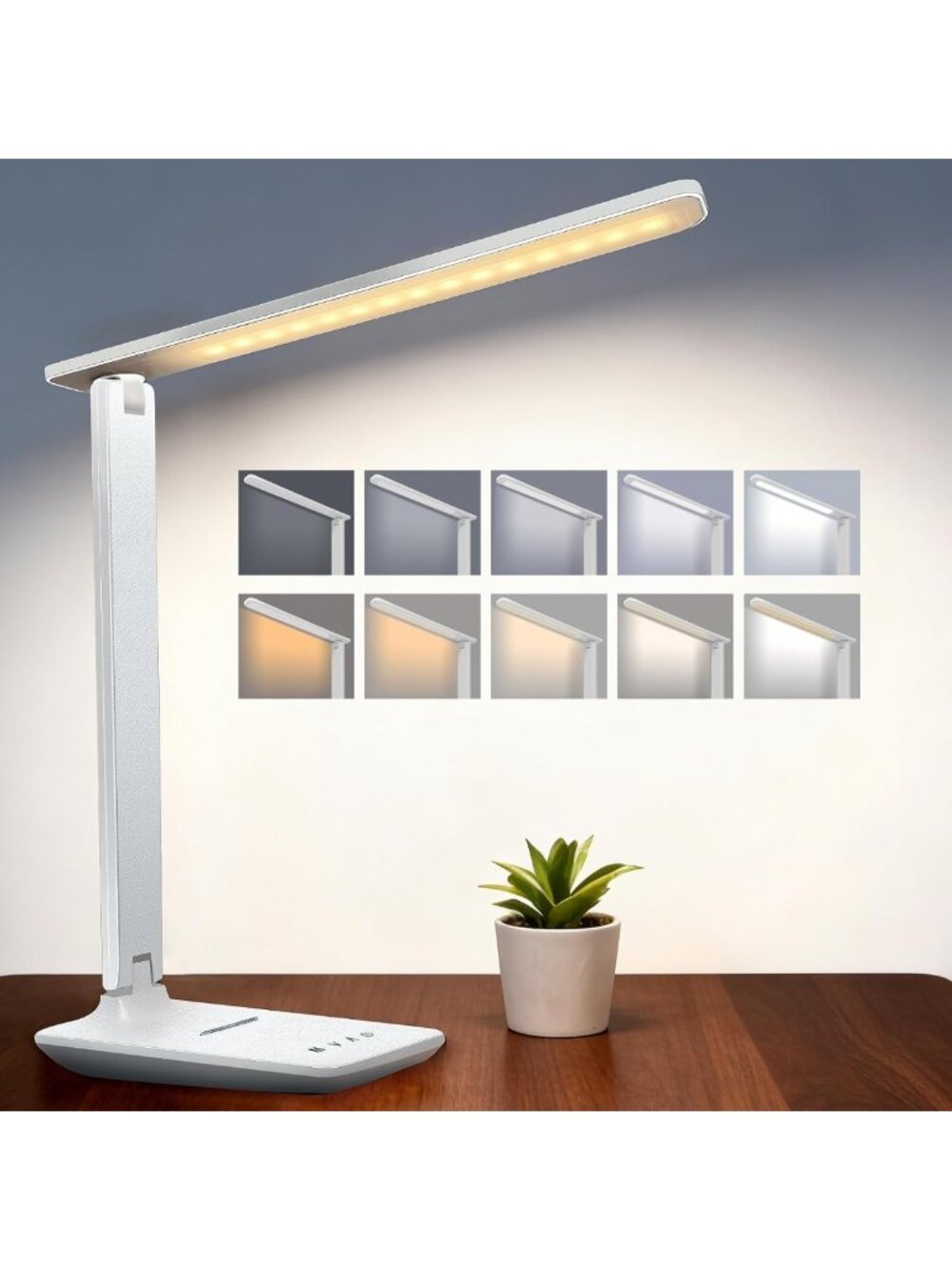 Dimmable Rechargeable LED Desk Lamp - Portable Touch Control, Eye-Friendly